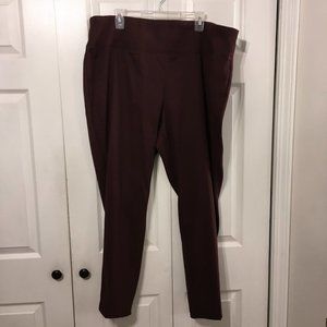 Worthington Women Plus Burgundy/Black Work Pants